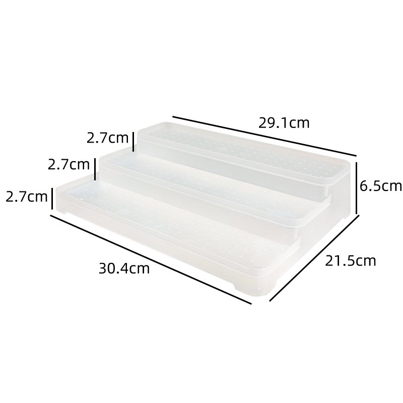 White three-layer plastic storage rack glasses display rack seasoning and miscellaneous multi-layer storage rack
