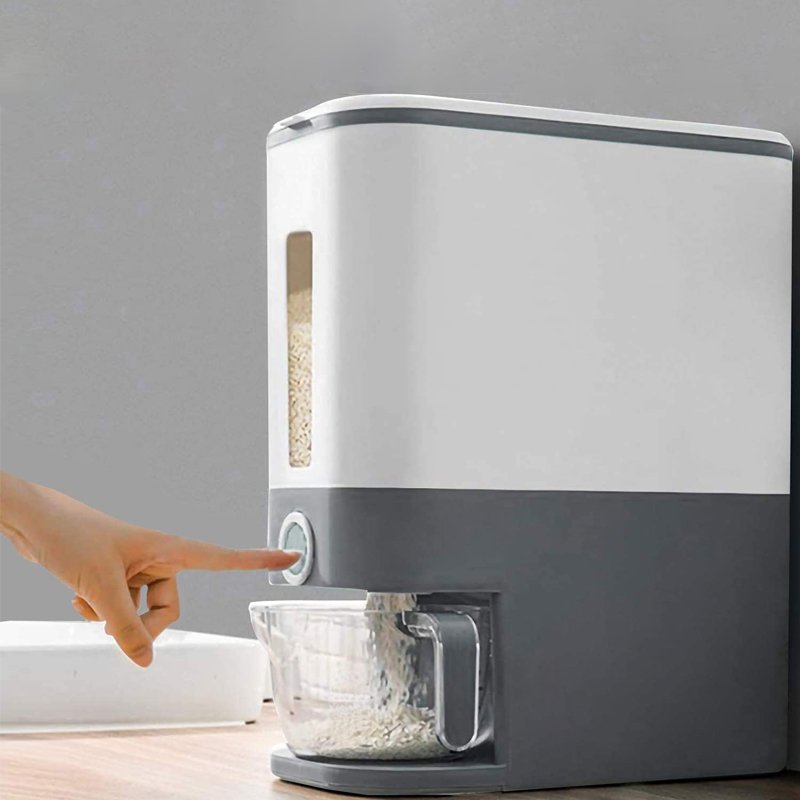 Hot Sale Rice Dispenser One Button Large Capacity Storage Box Grain Dispenser Cereal Food Storage Container