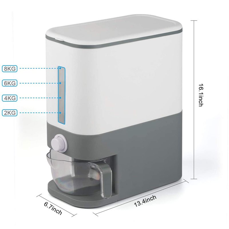 Hot Sale Rice Dispenser One Button Large Capacity Storage Box Grain Dispenser Cereal Food Storage Container