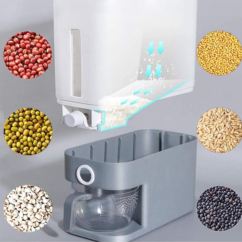 Hot Sale Rice Dispenser One Button Large Capacity Storage Box Grain Dispenser Cereal Food Storage Container