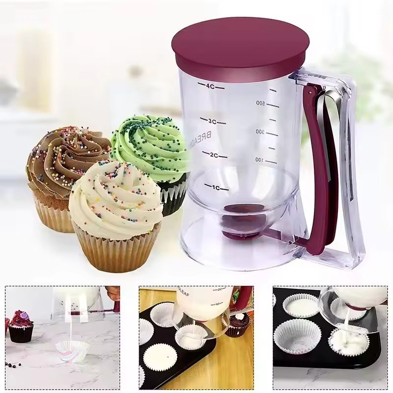 Handheld Pancake Maker with Measuring Label Kitchen Tool for Perfect Pancakes Batter Dispenser