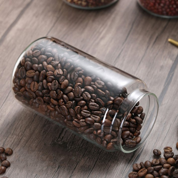 Hot selling Round 300ml 420ml 720ml 960ml Borosilicate Glass Kitchen jars/Canisters with Acacia Wood Airtight Lid