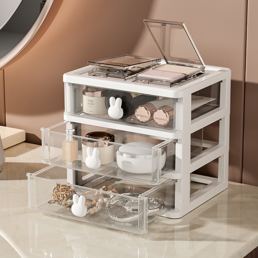Wholesale New Creative Transparent Desktop Storage Cabinet Stationery And Cosmetics Storage Cabinet Plastic