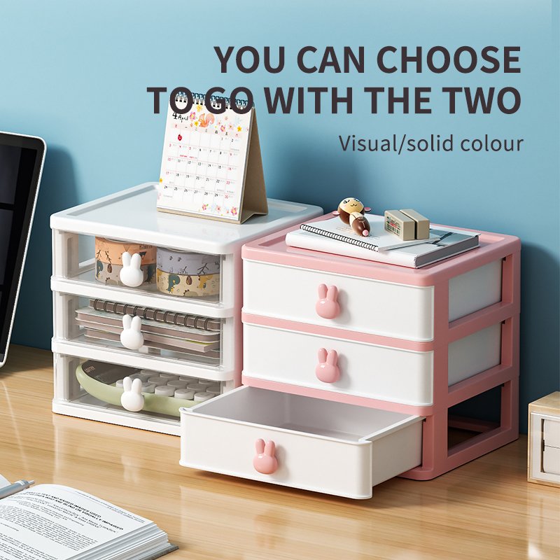 Wholesale New Creative Transparent Desktop Storage Cabinet Stationery And Cosmetics Storage Cabinet Plastic