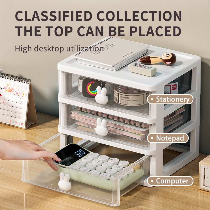 Wholesale New Creative Transparent Desktop Storage Cabinet Stationery And Cosmetics Storage Cabinet Plastic