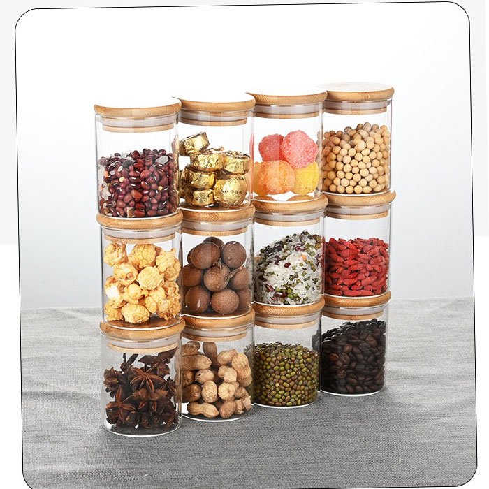 12Pcs/set 250ml Storage Bottles & Jars Set Food Storage Container Airtight Glass Jars Borosilicale Glass Jar with Lid