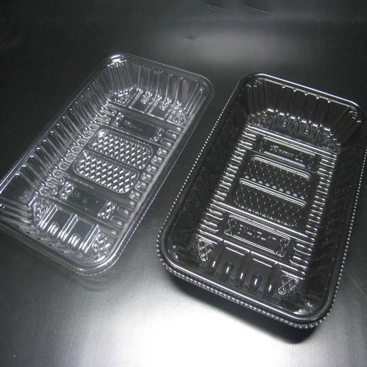 Transparent Black APET Plastic Disposable Food Tray Storage
