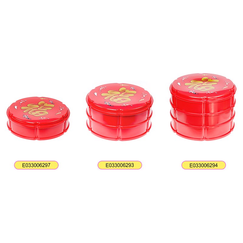 Snack Storage Tray 12" Rotating Chinese New Year Party Supplies Red Sweet Dish Snack Box Candy Dish Desktop Decore