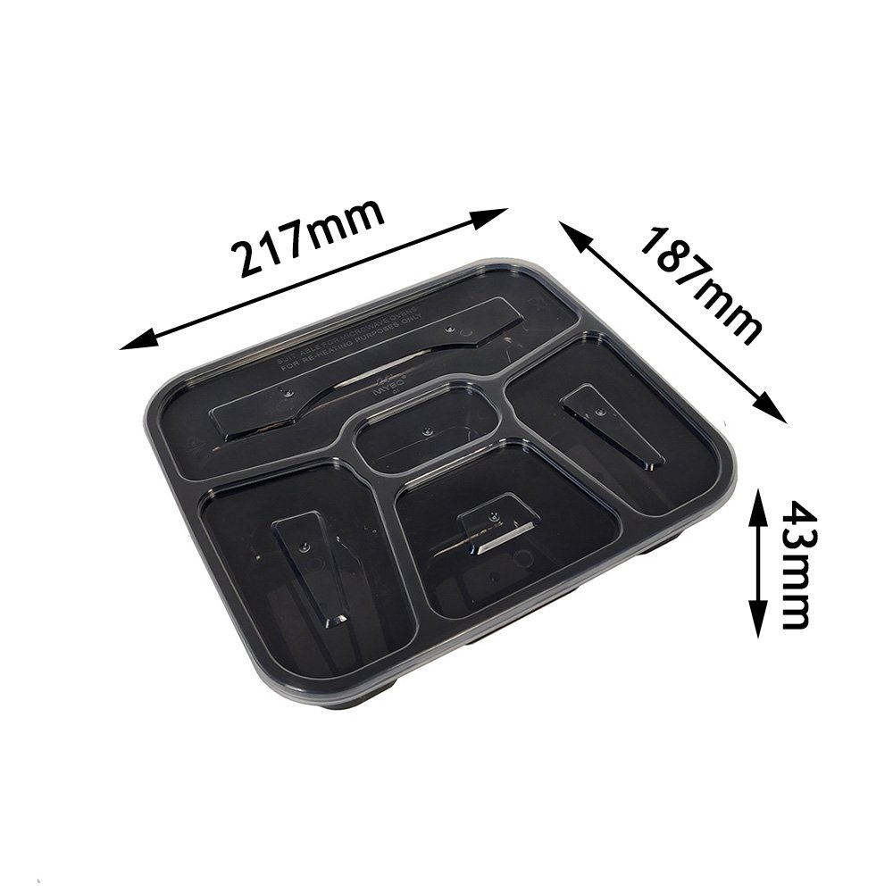 School Company Public Place Tiffin Box Disposable 5 Compartment Food Container