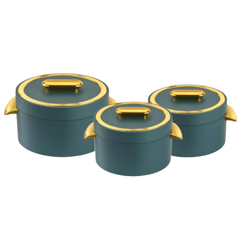 Factory Direct Huge Capacity 3pcs Food Storage & Container 1L+2L+3.5L Food Warmer Set Casserole