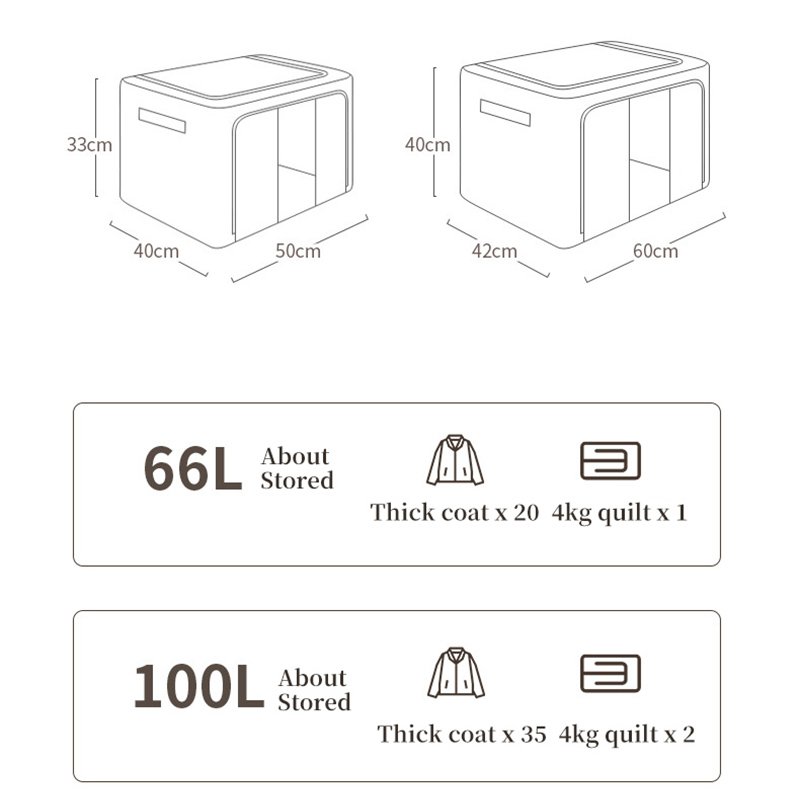 High quality cotton and linen household clothes quilt organizer box foldable quilt storage bag wardrobe clothes storage box