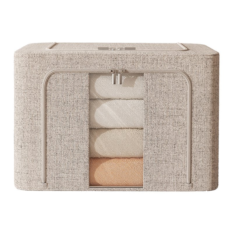 High quality cotton and linen household clothes quilt organizer box foldable quilt storage bag wardrobe clothes storage box