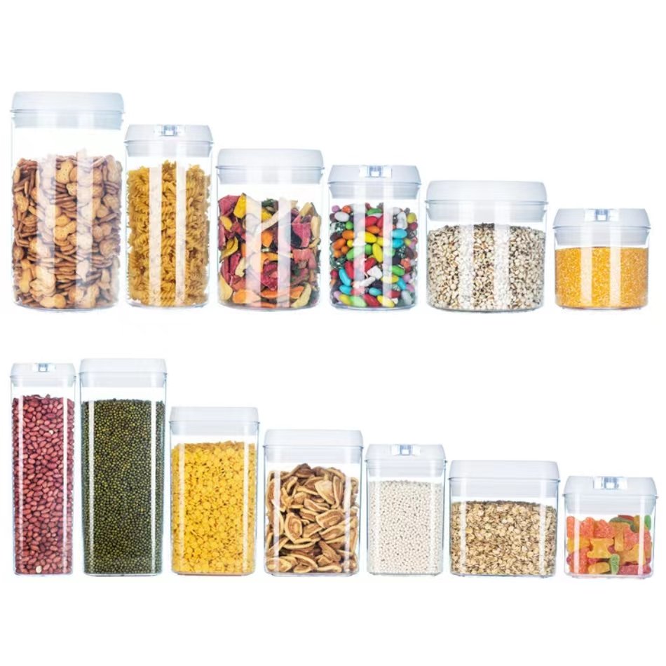 500ml Airtight Food Storage Containers Plastic Cereal Containers with Lock Lids for Kitchen Pantry Organization Storage