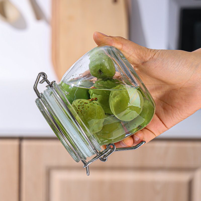 New Arrival Hot Selling Kitchen Food Storage Jars Customized Airtight Metal Lid Glass Canisters Jar