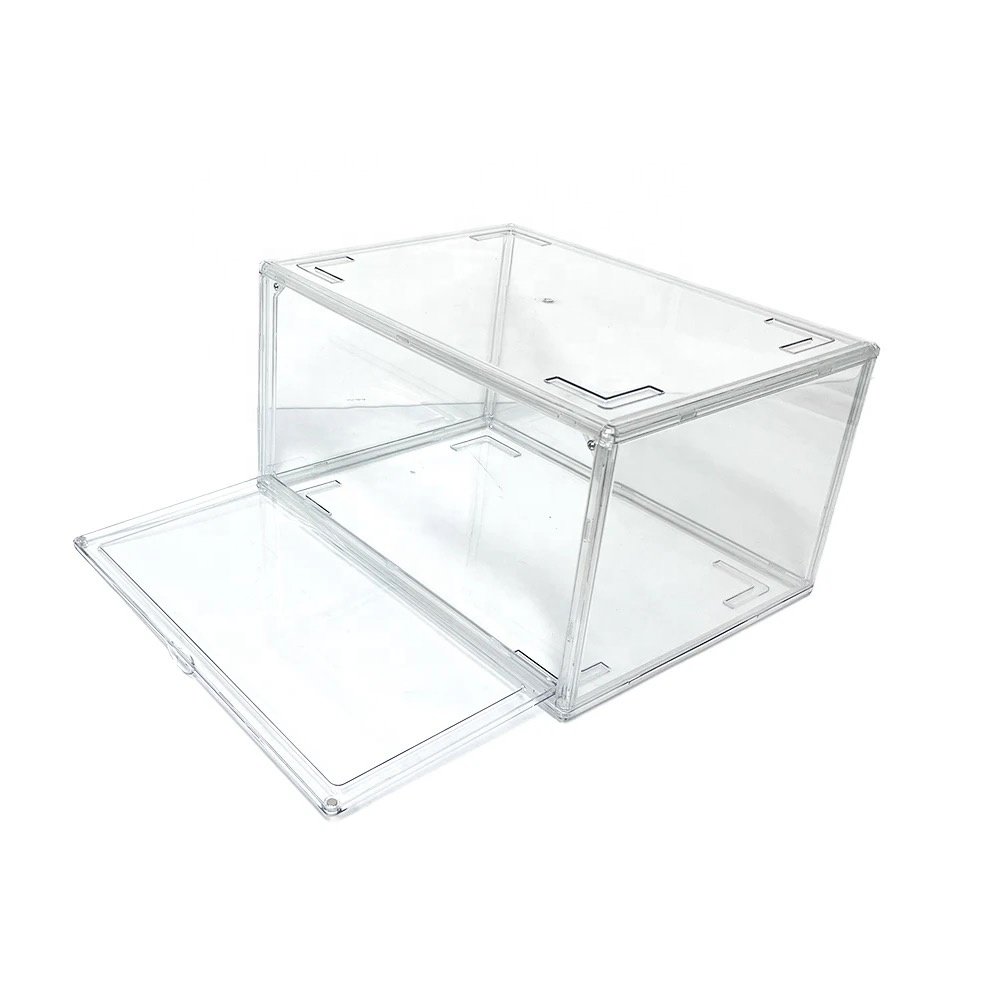 Acrylic Transparent Shoe Box High Top Magnetic Suction Basketball Shoe Storage Moisture Dust Proof Made from PP for Home Use