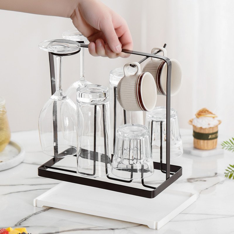 2024 Wholesale Price Ins Style Iron Tableware Storage Home Kitchen Drying Display Dish Rack