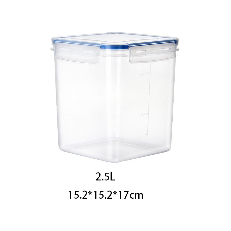 Kitchen Multigrain Storage Tank Dishwasher Safe Single Size Plastic Sealed Container Square Bpa Free Food Storage Container