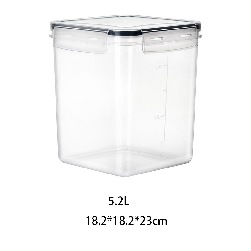 Kitchen Multigrain Storage Tank Dishwasher Safe Single Size Plastic Sealed Container Square Bpa Free Food Storage Container