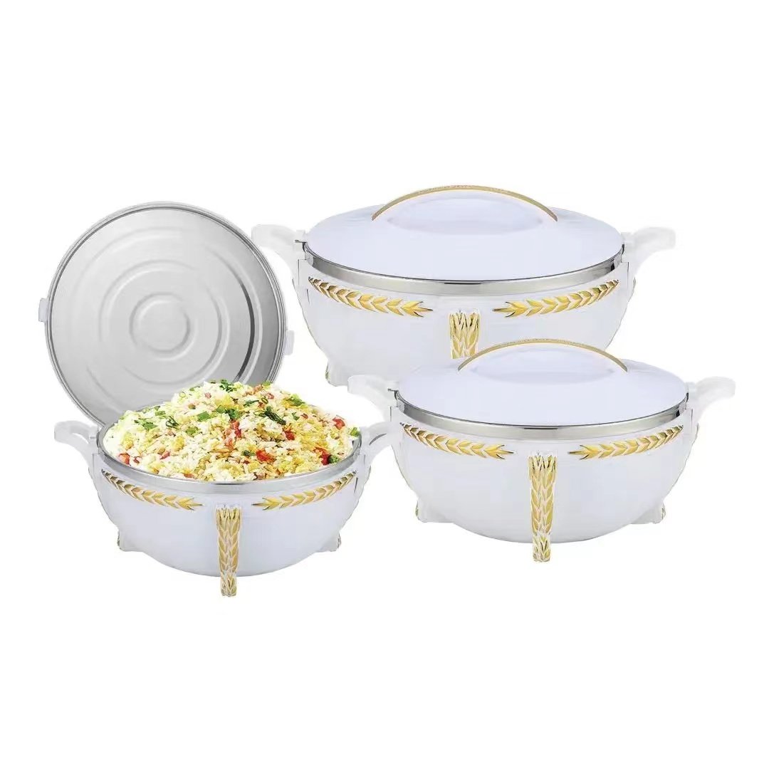 Classic Style USA European Muslin Insulated Food Warmer Casserole 3L+7L+10L 3pcs Set Food Storage Container Set for Ramadan
