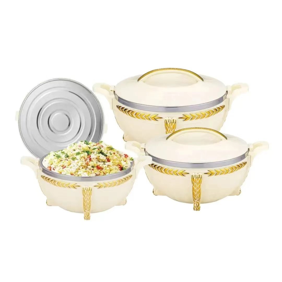 Classic Style USA European Muslin Insulated Food Warmer Casserole 3L+7L+10L 3pcs Set Food Storage Container Set for Ramadan
