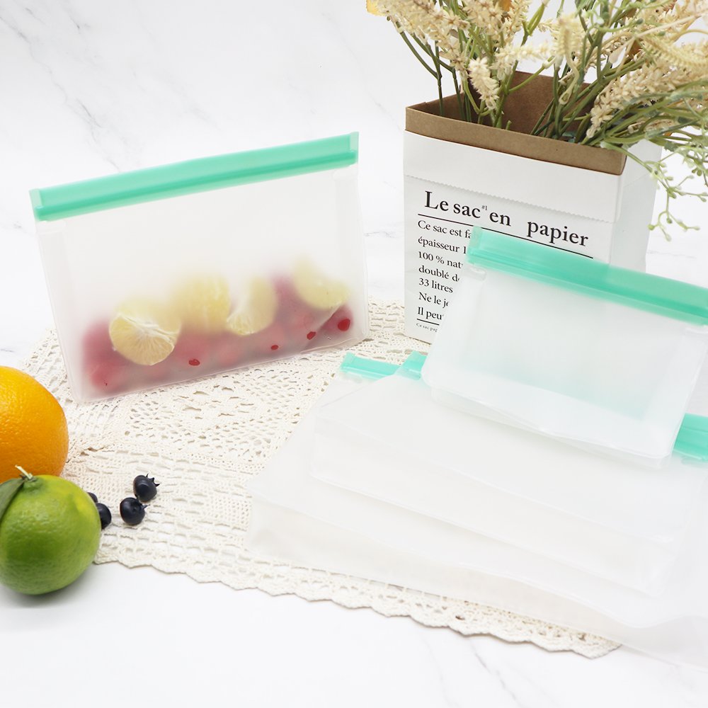 Eco-friendly Food Grade Reusable Leak Proof Freezer Snack Sandwich PEVA Food Storage Bags