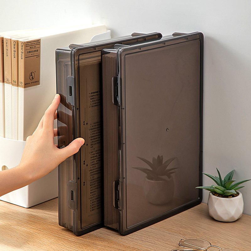 Factory Direct Stationery PP Storage Box Household Large Capacity Desktop Flip Storage Box