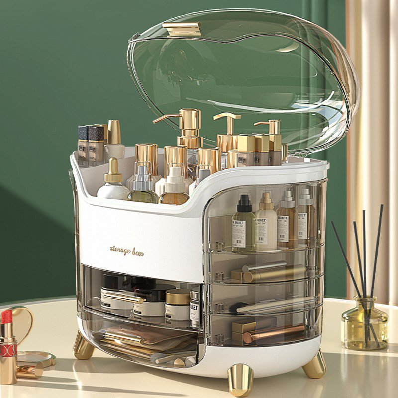 Waterproof Fashion Big Capacity 10 Drawer Cosmetic Storage Box Plastic Desktop Makeup Jewelry Skincare Organizer Bin