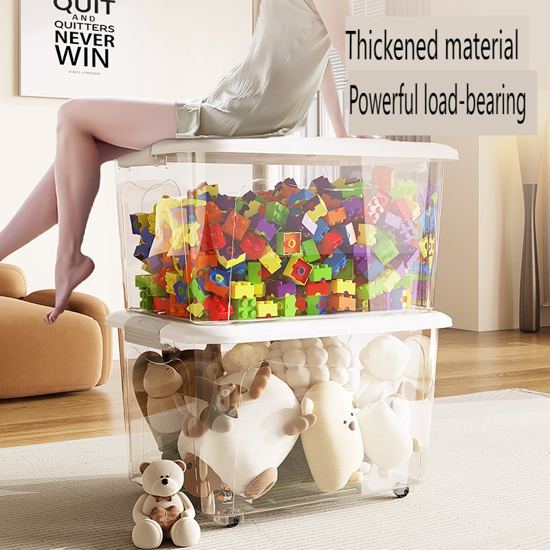 Home Transparent Storage Box Large Dormitory Plastic Storage Container for Clothes Toys Office Storage Room Bedroom