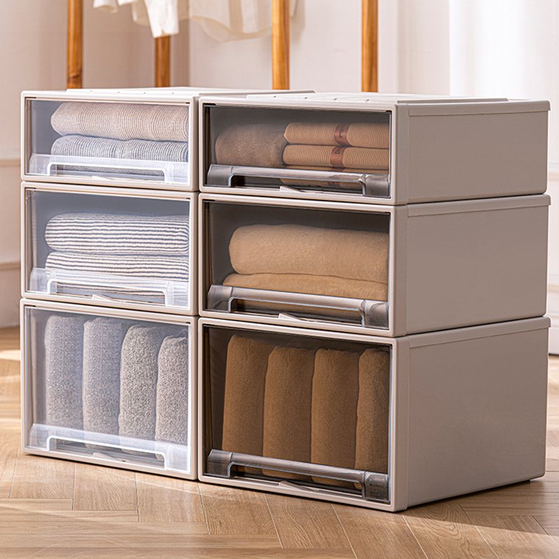Wannuo Multisize Wardrobe Organizer Drawer Design Plastic PP Clothes Storage Boxes Stackable Closet Storage & Organization