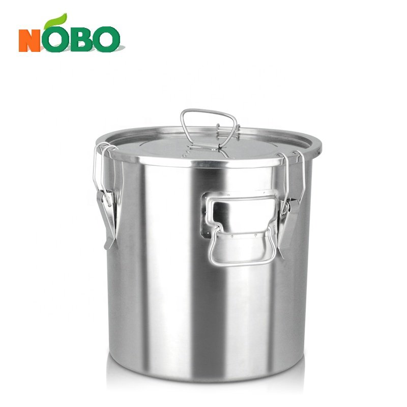 Silicone Seal Leakproof Farm Milk Storage Can Gallon Bucket Stainless Steel Milk Canister with Lids
