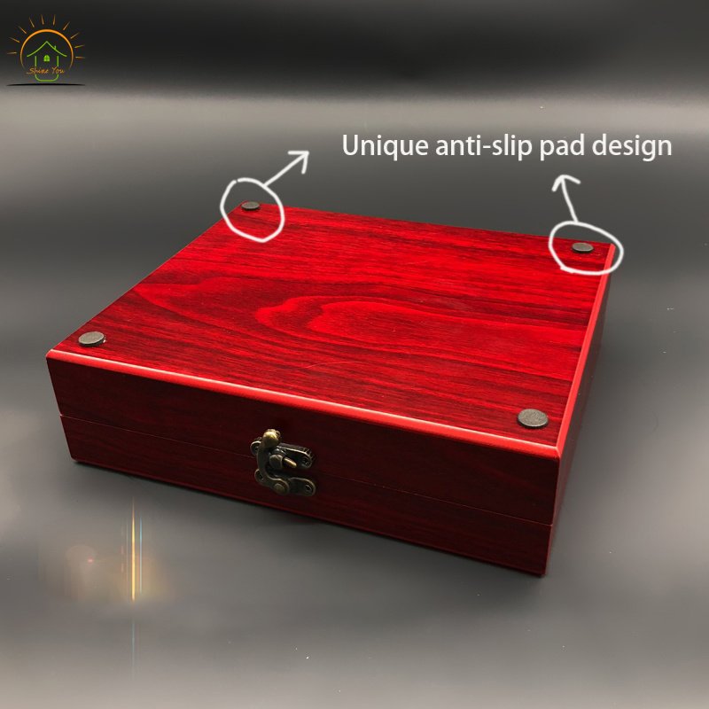 New High Quality Luxury wooden & bamboo packaging Wooden coin display box metal coin box wood medal coin storage box