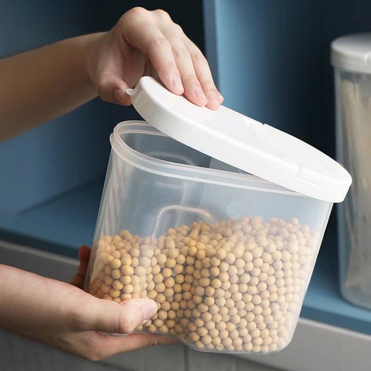 Kitchen Grain Organizer Pantry Airtight Canisters Plastic Storage Containers Set with Lid