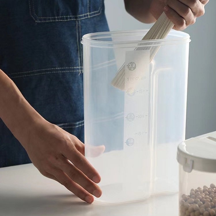 Kitchen Grain Organizer Pantry Airtight Canisters Plastic Storage Containers Set with Lid