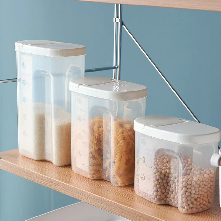 Kitchen Grain Organizer Pantry Airtight Canisters Plastic Storage Containers Set with Lid