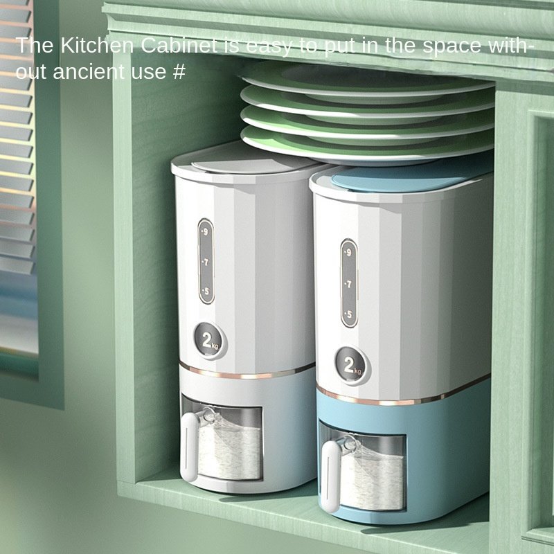 kitchen plastic automatic large capacity rice dispenser with lid grain dispenser dry food container