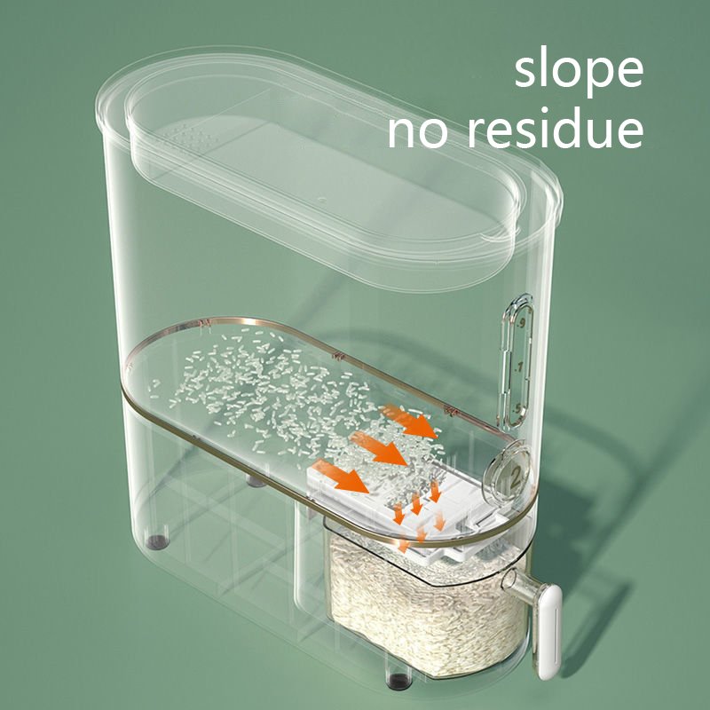 kitchen plastic automatic large capacity rice dispenser with lid grain dispenser dry food container