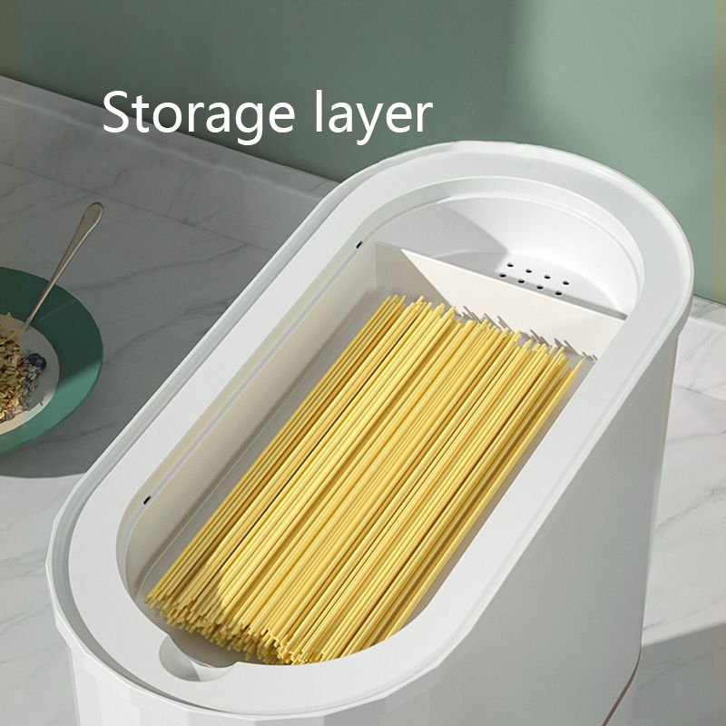 kitchen plastic automatic large capacity rice dispenser with lid grain dispenser dry food container
