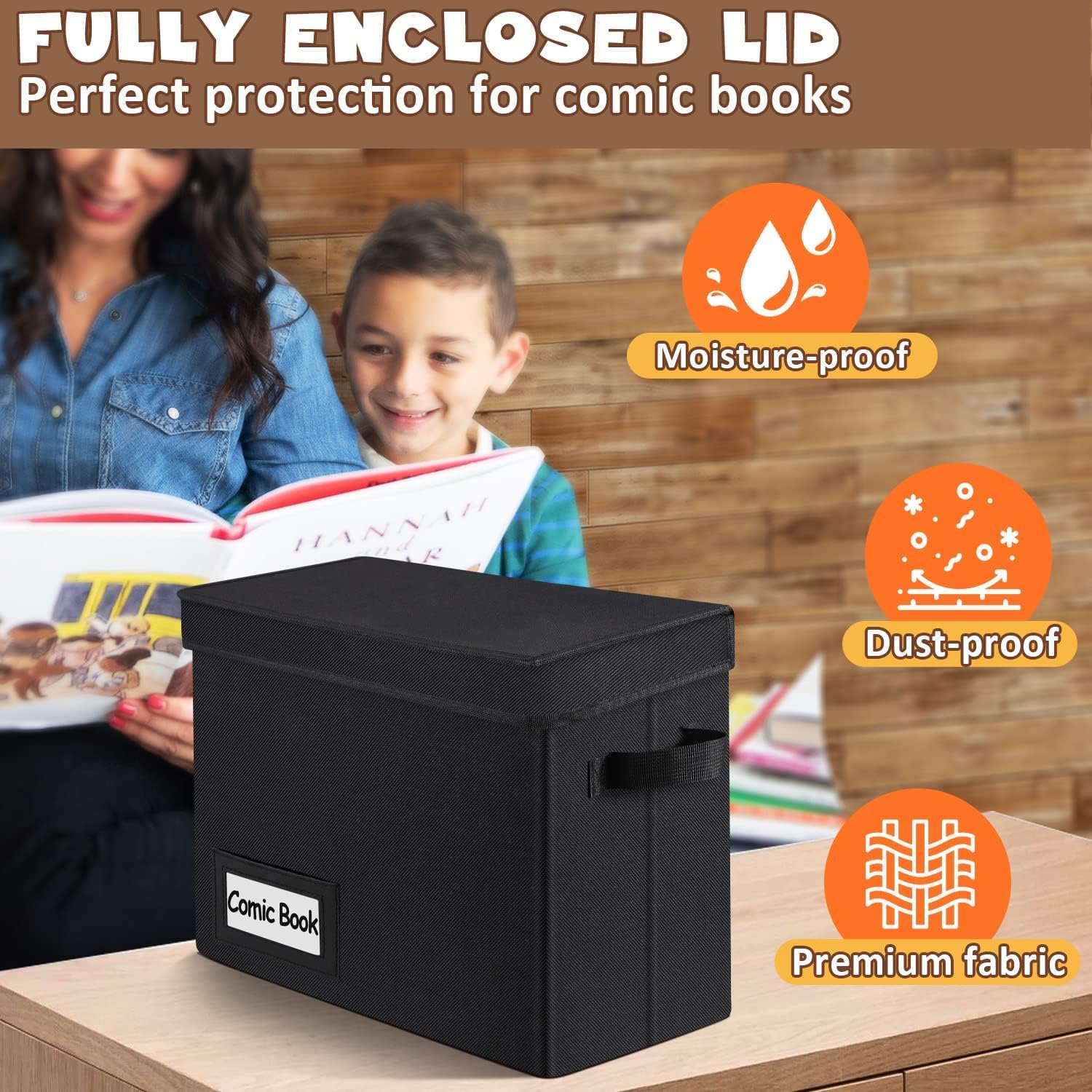 High Quality Comic Book Storage Box With Lids And Handle with Stackable and Foldable
