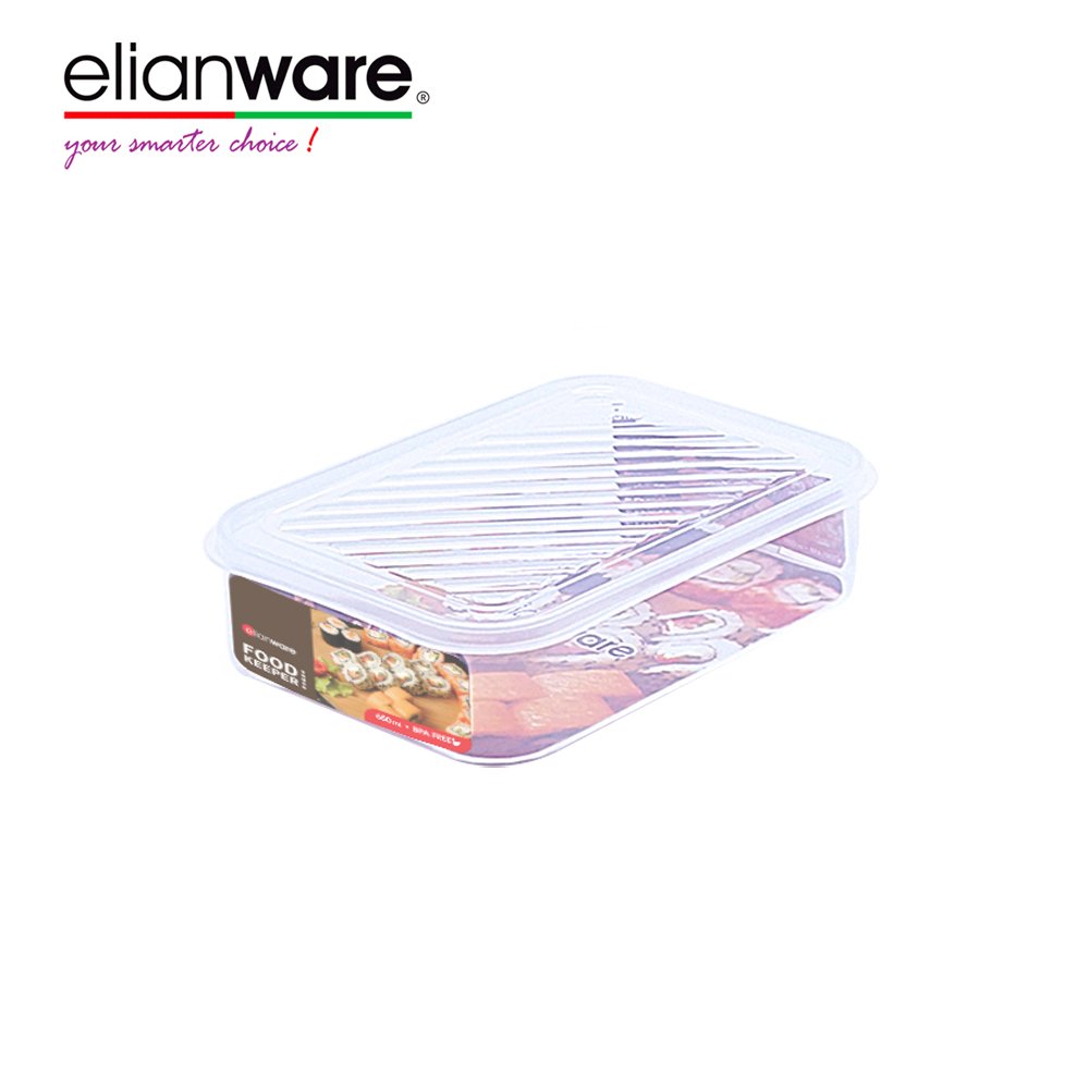 Elianware Durable Fridge Food Storage Box Keeper For Meat Fruit Vege Stackable Transparent Kitchen Pantry Refrigerator Organizer