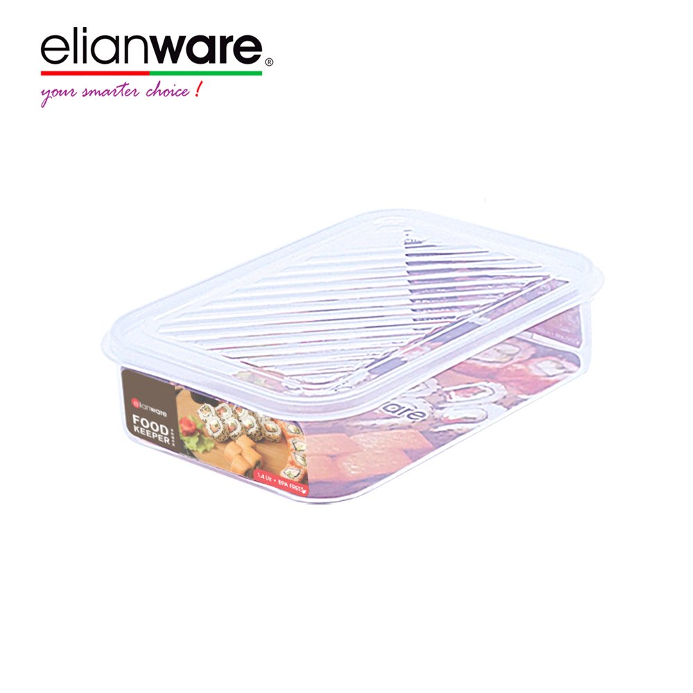 Elianware Durable Fridge Food Storage Box Keeper For Meat Fruit Vege Stackable Transparent Kitchen Pantry Refrigerator Organizer