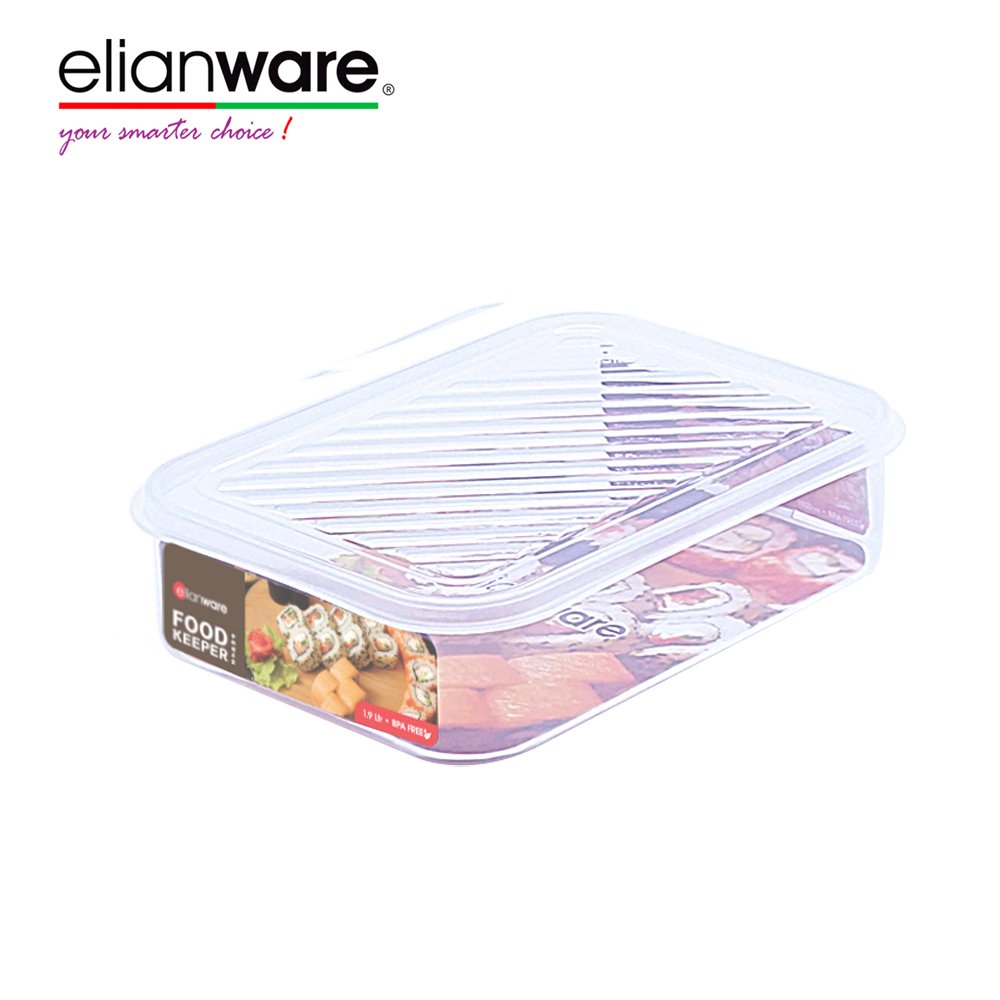 Elianware Durable Fridge Food Storage Box Keeper For Meat Fruit Vege Stackable Transparent Kitchen Pantry Refrigerator Organizer