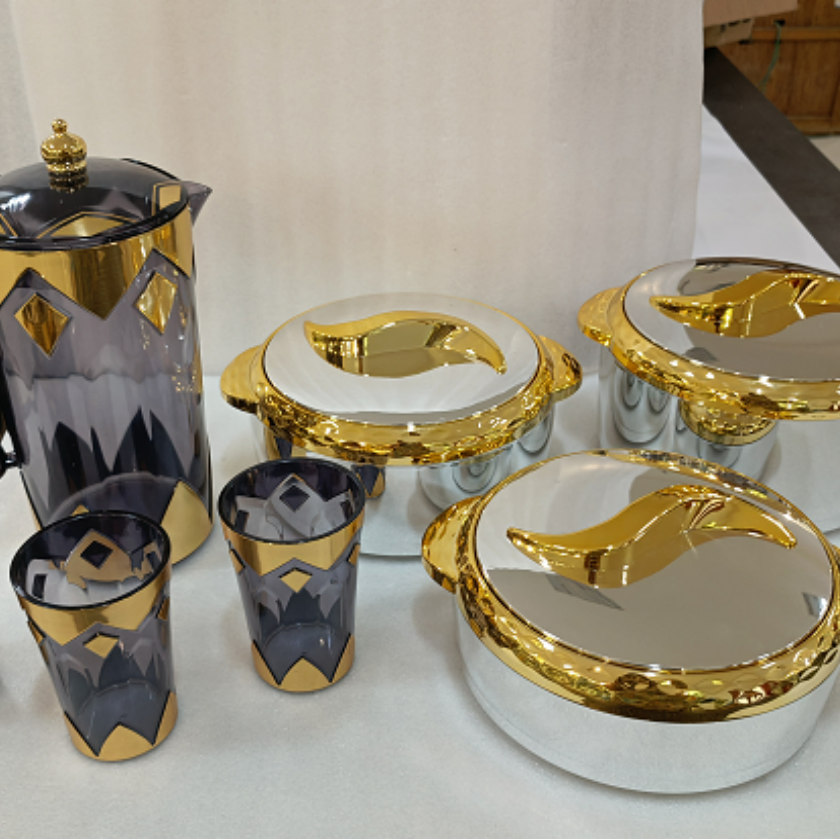 High quality flask coffee pot round African food warmer set for Painting insulated hot pot casserole set