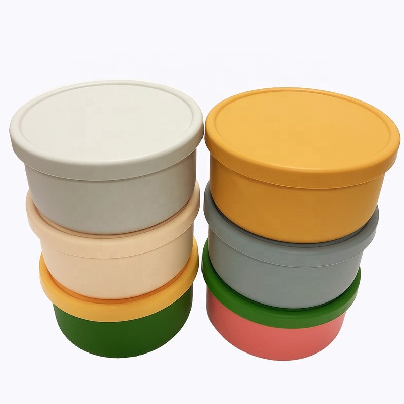 Wholesale High Quality BPA Free Food Grade Silicone Food Storage Container Silicone Bento Lunch Round Box with Scale