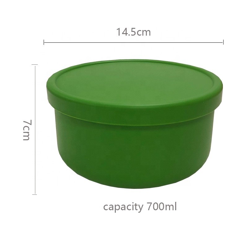Wholesale High Quality BPA Free Food Grade Silicone Food Storage Container Silicone Bento Lunch Round Box with Scale