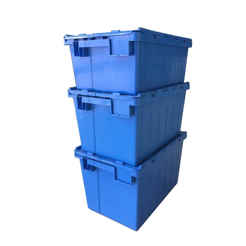 High Quality Stackable Tote File Storage Box Attached Lid Container Plastic Moving Storage Box