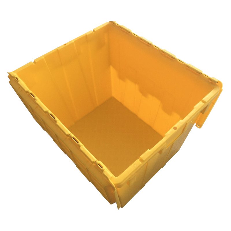 High Quality Stackable Tote File Storage Box Attached Lid Container Plastic Moving Storage Box