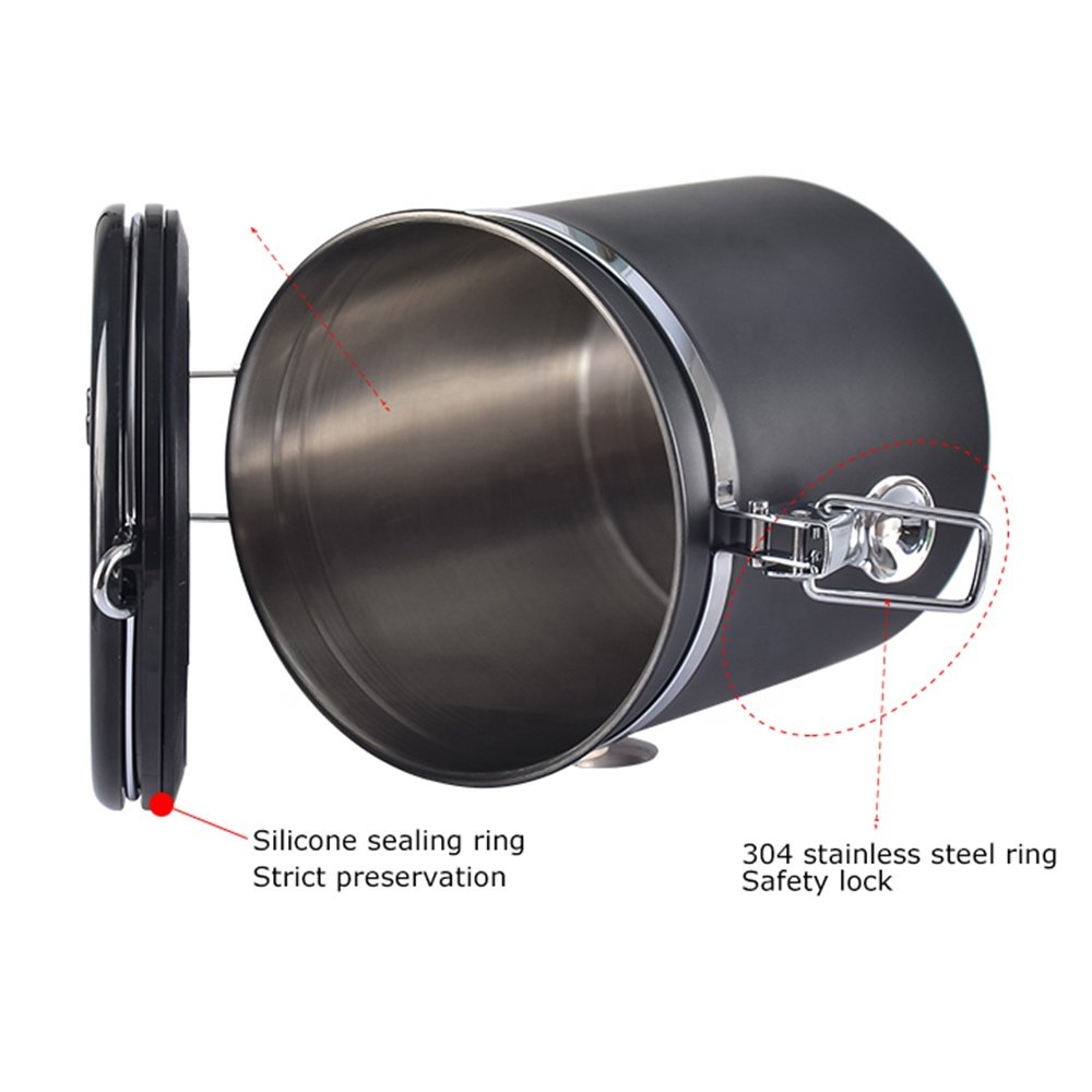 Customized Big-Capacity Stainless Steel Coffee Container Seasoning Spice Tea Sugar Storage Functional Desktop Bag Holiday Gift