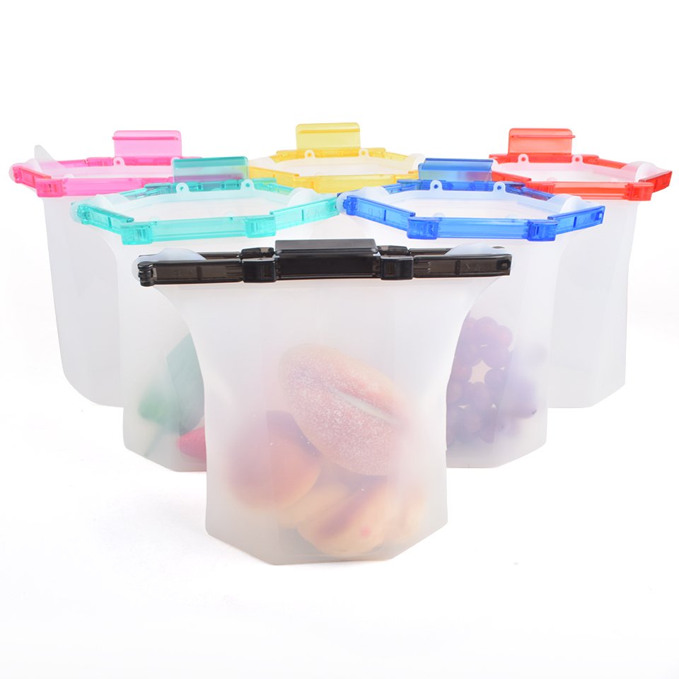 Storage Bags Customize Silicone Paper Box Square Modern Flexible Silicone Kitchen Household Cereals Storage Bag Food Storaging