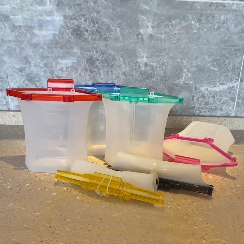 Storage Bags Customize Silicone Paper Box Square Modern Flexible Silicone Kitchen Household Cereals Storage Bag Food Storaging