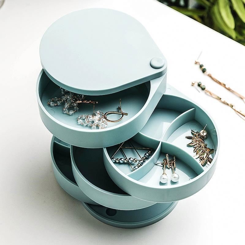 Home multi-layer box Rotating jewelry rack storage box necklace earrings storage box